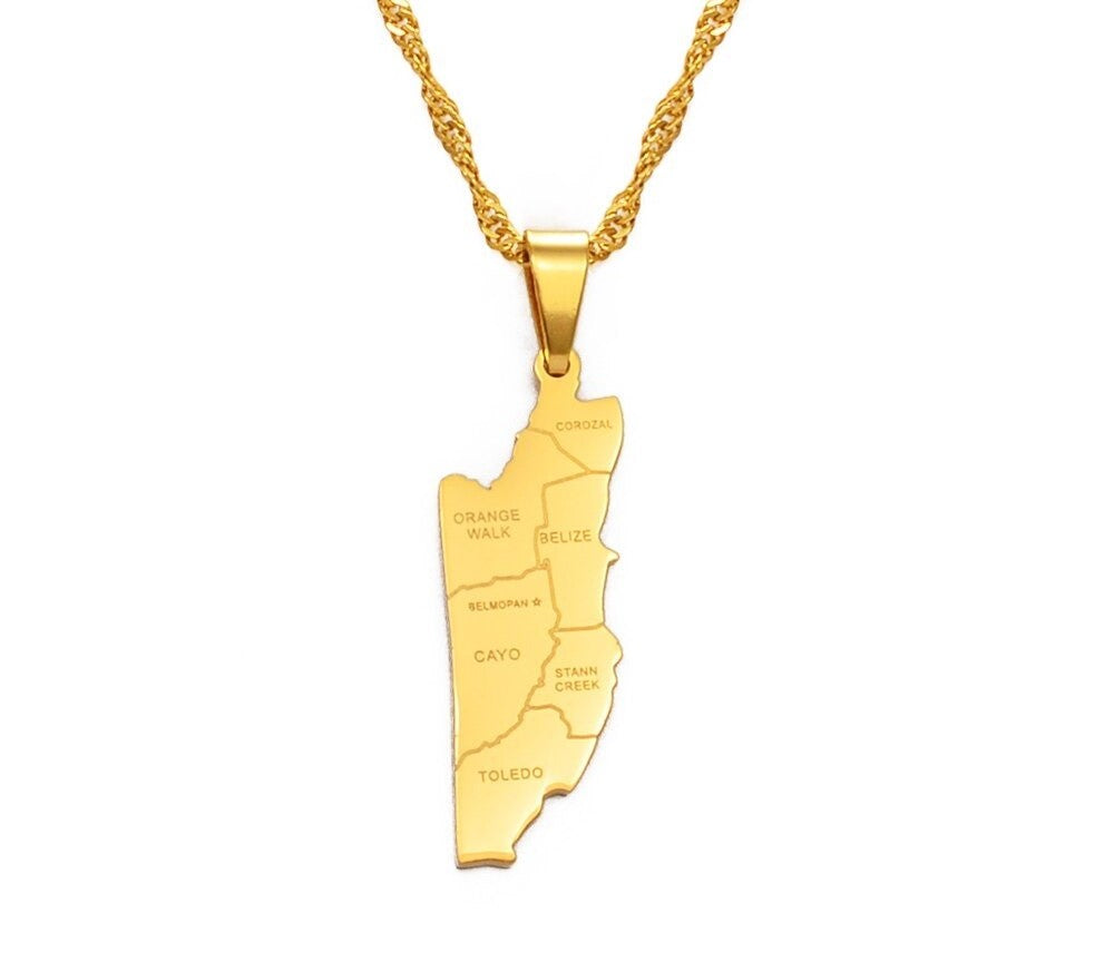 Belize Map Necklaces